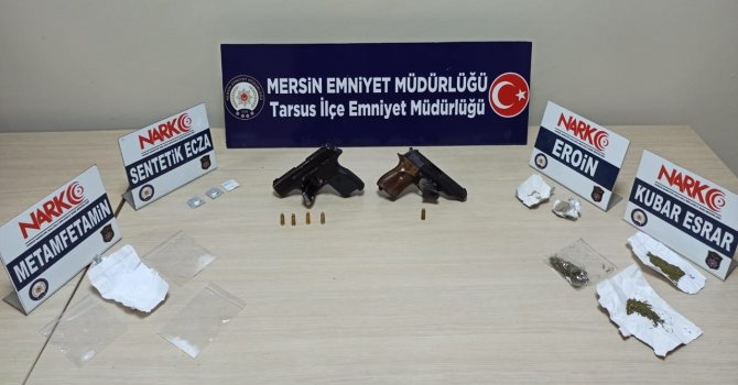 Tarsus’taki uygulamalarda el bombası ve uçaksavar fişeği ele geçirildi