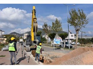 Anamur’da kanalizasyon ve yağmursuyu hattı çalışması