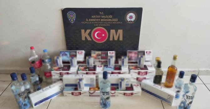 Hatay’da sahte içki ve kaçak sigara operasyonu