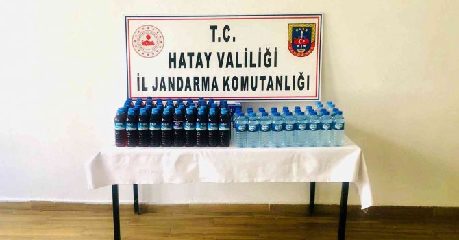 Erzin’de 49 litre kaçak içki ele geçirildi