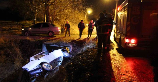 Kanala düşen alkollü sürücü belirttiği adresten 15 kilometre uzaklıkta bulundu