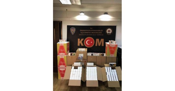 Hatay’da 180 bin adet gümrük kaçağı makaron ele geçirildi