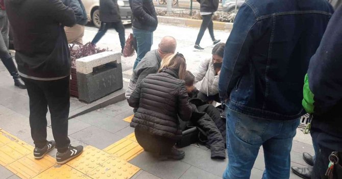 Yaya geçidini kullanan 13 yaşındaki genç kız hastanelik oldu
