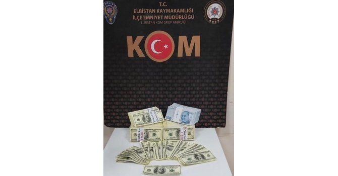 Elbistan’da, servet değerinde sahte dolar ve TL ele geçirildi