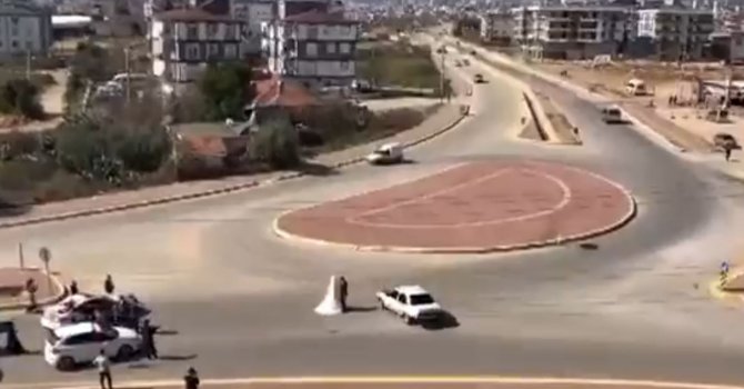 Gelin ve damadın etrafında drift atan sürücüye ’baş döndüren’ ceza