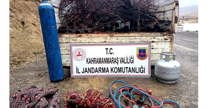 Kahramanmaraş’ta tren yayı çalan 4 şüpheli yakalandı