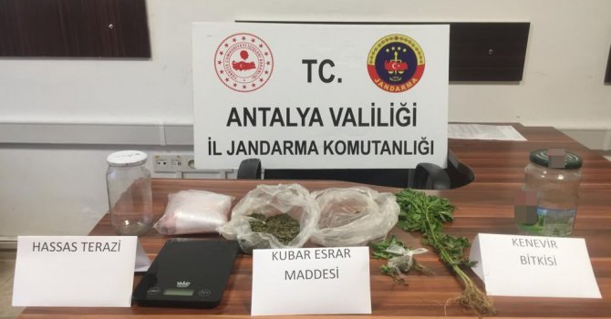 Alanya’da jandarmadan uyuşturucu operasyonu