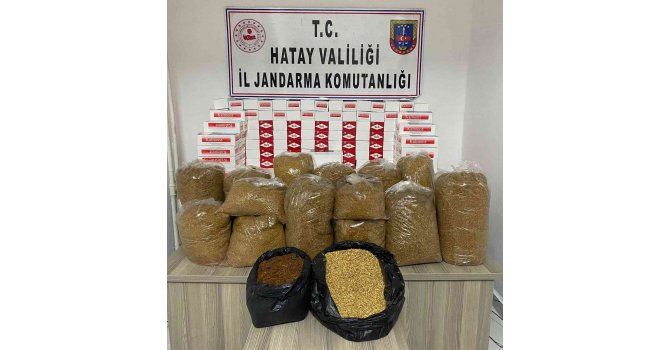 Hatay’da 179 kilogram tütün, 33 bin 600 adet kaçak makaron ele geçirildi