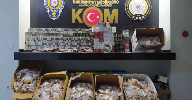 Alanya’da gümrük kaçağı tütün ürünleri ele geçirildi