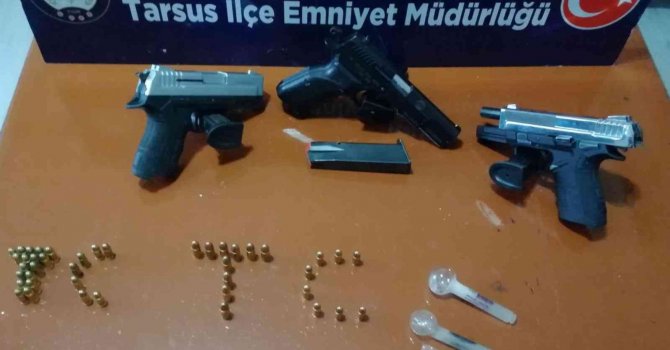 Tarsus’taki uygulamalarda 10 tabanca ele geçirildi