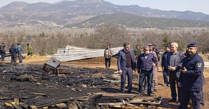 Yangında 46 keçi telef oldu