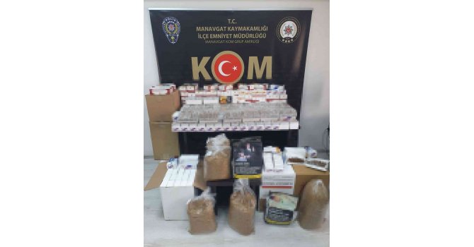 Manavgat’ta kaçak sigara ve tütün operasyonu