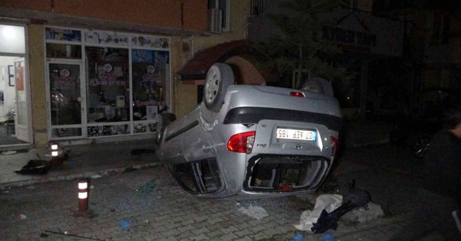 Alkollü sürücü takla atan otomobilden ağır yaralı olarak çıkarıldı
