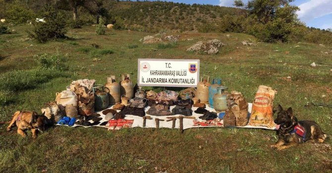 Kahramanmaraş’ta teröristlere ait gıda deposu imha edildi