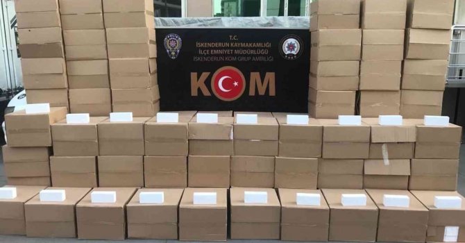 Hatay’da 1 milyon 460 bin adet kaçak makaron yakalandı