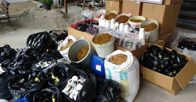 Kaçak nargile tütünü imalathanesine baskın