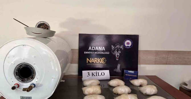 Termosifonda 3 kilo metamfetamin ele geçirildi