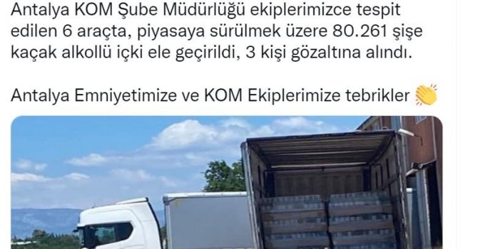 Bakan Soylu duyurdu: "Antalya’da kaçak içkiye büyük darbe"