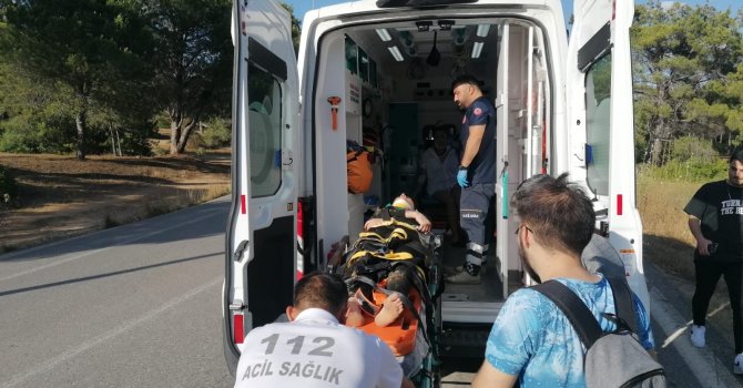 Denizden dönen iki kızkardeş motosikletin devrilmesi sonucu hastanelik oldu