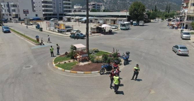 Antalya’da dron destekli motosiklet denetimi