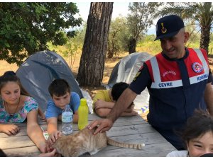 İzcilik kampında jandarma tarafından temiz çevre ve doğa etkinliği