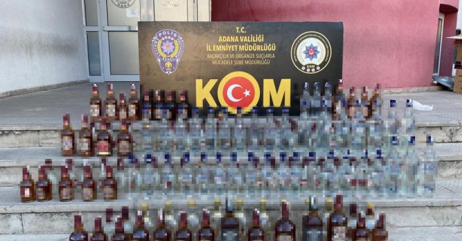 Adana’da 319 şişe sahte içki ele geçirildi