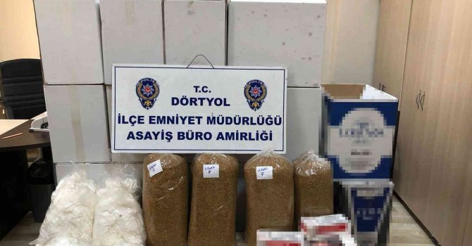 Dörtyol’da kaçak tütün ve makaron operasyonu