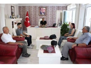 Kaymakam Çelik, milli bisikletçiyi ağırladı