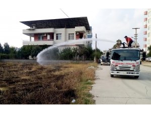 Mahalle arasındaki otluk alanda çıkan korkuttu