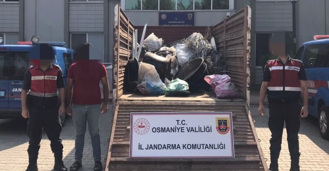 Evlerden bakır kazan ve leğen çalan şüpheli yakalandı