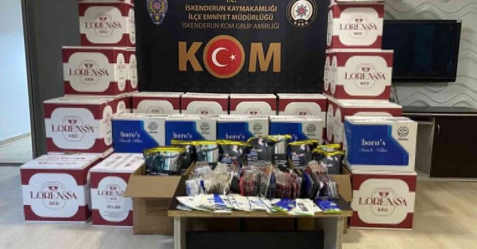 İskenderun’da 440 bin adet makaron ele geçirildi