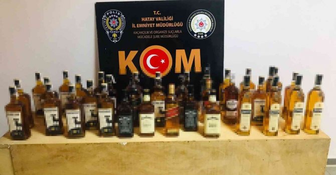 Hatay’da 36 şişe kaçak içki ele geçirildi
