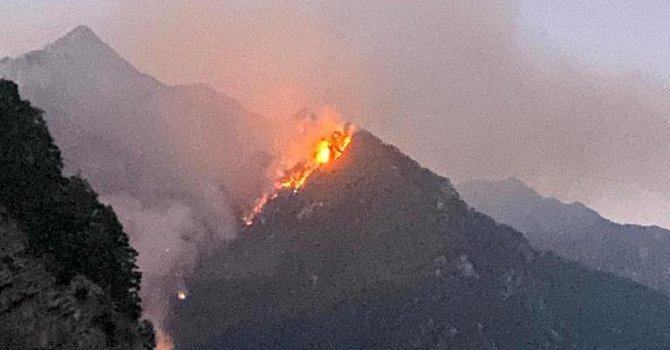 Osmaniye’de ormanlık alandan yükselen alevler yüzlerce metre uzaklıktan görülüyor