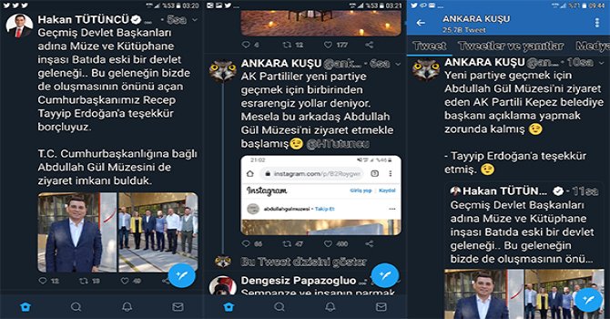 Tütüncü'nün "Gül" ziyareti olay oldu