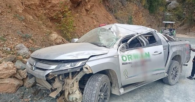 Orman muhafaza memurları kaza yaptı: 3 yaralı