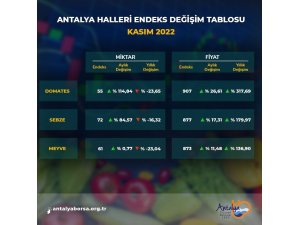 Antalya Ticaret Borsası kasım ayı hal endeksini açıkladı