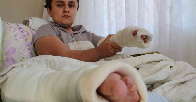 Darp edilen cam kemik hastası engelli gencin kolu ve bacağı kırıldı