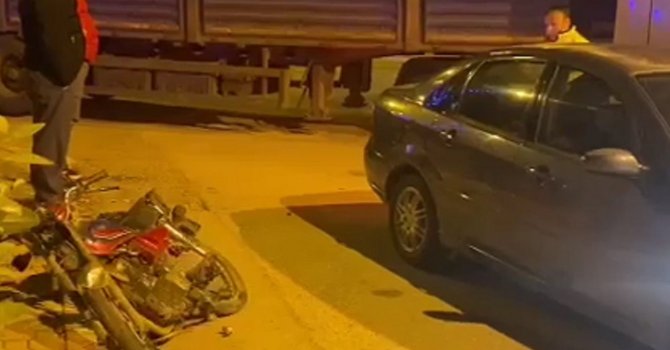 Tırla motosiklet çarpıştı: 1 yaralı