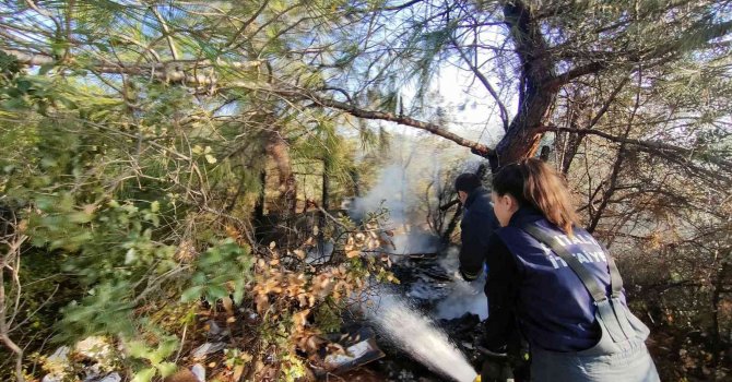 Antalya’da baraka yangını büyümeden söndürüldü