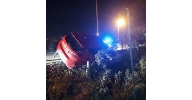 Kediye çarpmamak için manevra yaptı, bahçe duvarında asılı kaldı