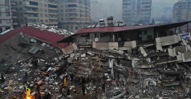 Kahramanmaraş’taki deprem enkazı havadan görüntülendi