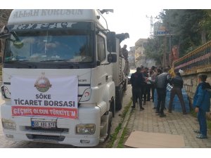 Söke Ticaret Borsası yardım tırı Hatay’a ulaştı