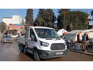 Hatay Kırıkhan’da deprem sonrası dezenfekte çalışması