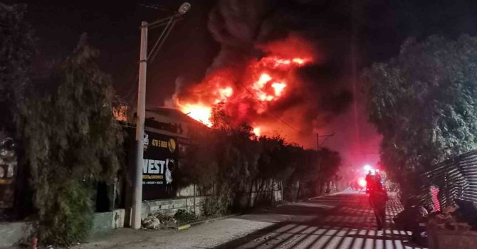 İzmir’de lastik bayisinde korkutan yangın