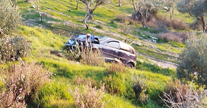 Aydın’da araç uçuruma yuvarlandı:1 yaralı