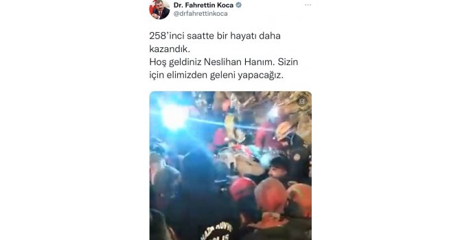 Bakan Koca’dan "Hoş geldiniz Neslihan Hanım" paylaşımı