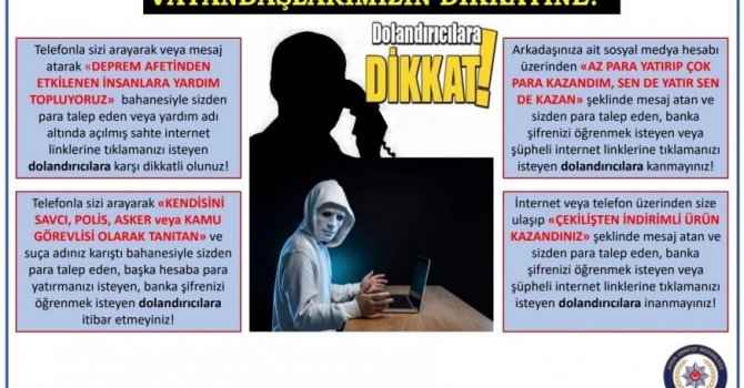 Aydın polisi vatandaşları dolandırıcılara karşı uyardı