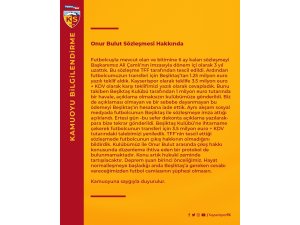 Kayserispor’dan Onur Bulut açıklaması
