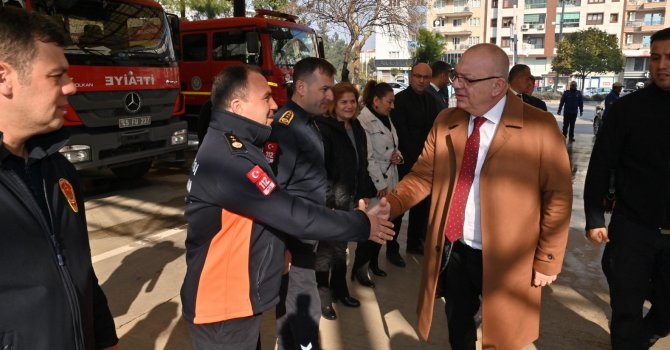 Başkan Ergün, afet bölgesinden dönen itfaiye ekipleriyle bir araya geldi