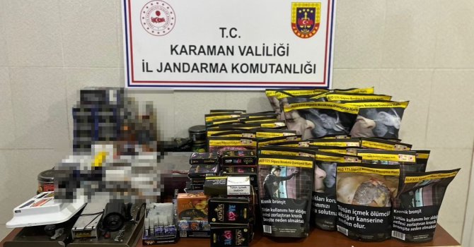 Karaman’da jandarmadan kaçak tütün ve alkol operasyonu